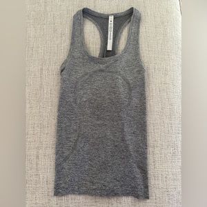 Lululemon slate/white swiftly Racerback tank